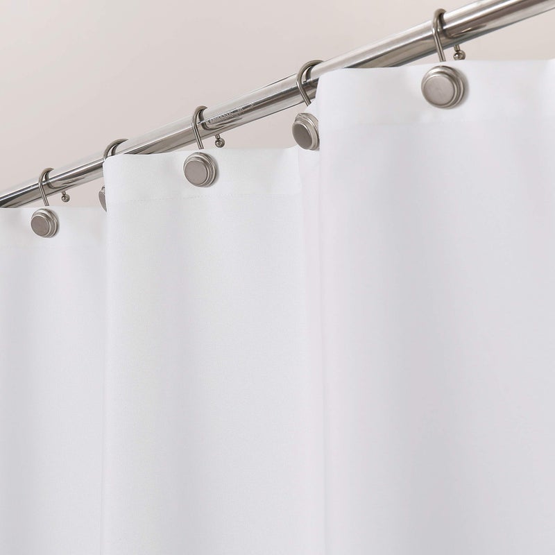 WEST LAKE Blue Off White Fabric Shower Curtain, Color Block Contemporary Bathroom DÃ©cor, Waterproof Bath Room Curtain, 12 Rust Proof Grommets Top for Hotel Spa Home,NO Hook,70''x72'' - Image 2